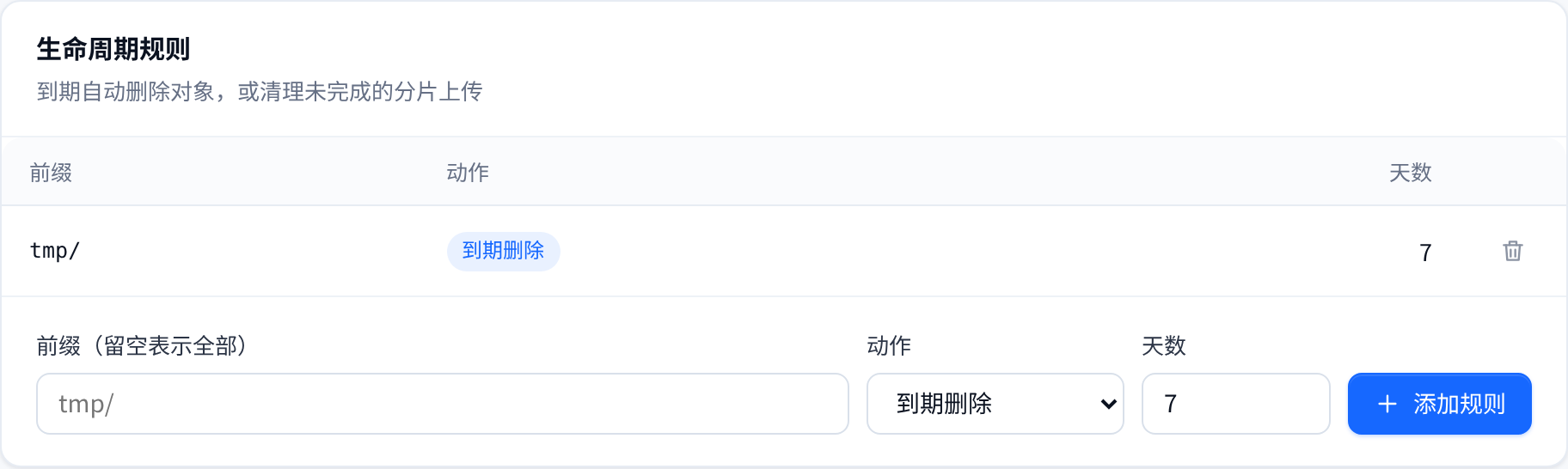 生命周期规则